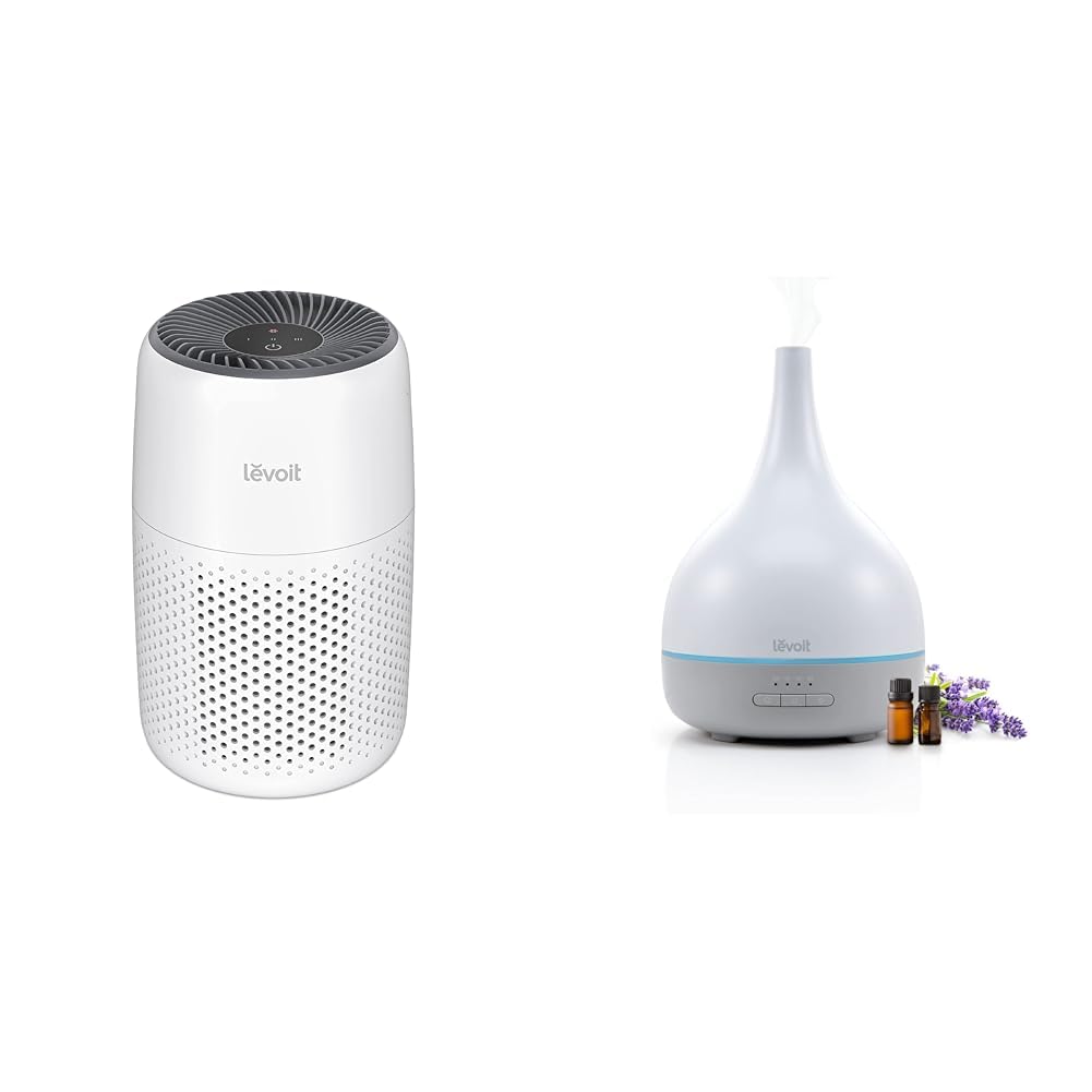 LEVOIT Air Purifiers for Bedroom Home, 3-in-1 Filter Cleaner with Fragrance Sponge & Essential Oil Diffuser, Aromatherapy Diffuser for Essential Oils, Cool Mist Humidifier,300ml