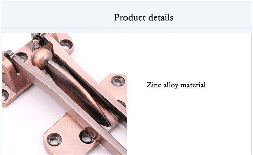 MaiSung Latch Swing Bar Lock,Heavy Duty Lock Chain,Door Lock Latch for Kids Safety,silver 2