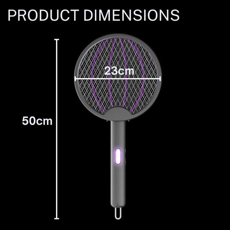 Green River Foldable Swivel Mosquito Racket | 2-in-1 Electric Mosquito Bat with UV Light Lamp | USB Rechargeable Fly Swatter Bug Zapper | Hangable Insect Killer with Long Lasting Battery (Dark Grey) 5
