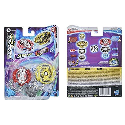 Beyblade Burst Surge Dual Collection Pack Hypersphere Master Kerbeus K5 and Slingshock Leopard L4 Spinning Top Toys - 2 Battling Game Tops 5