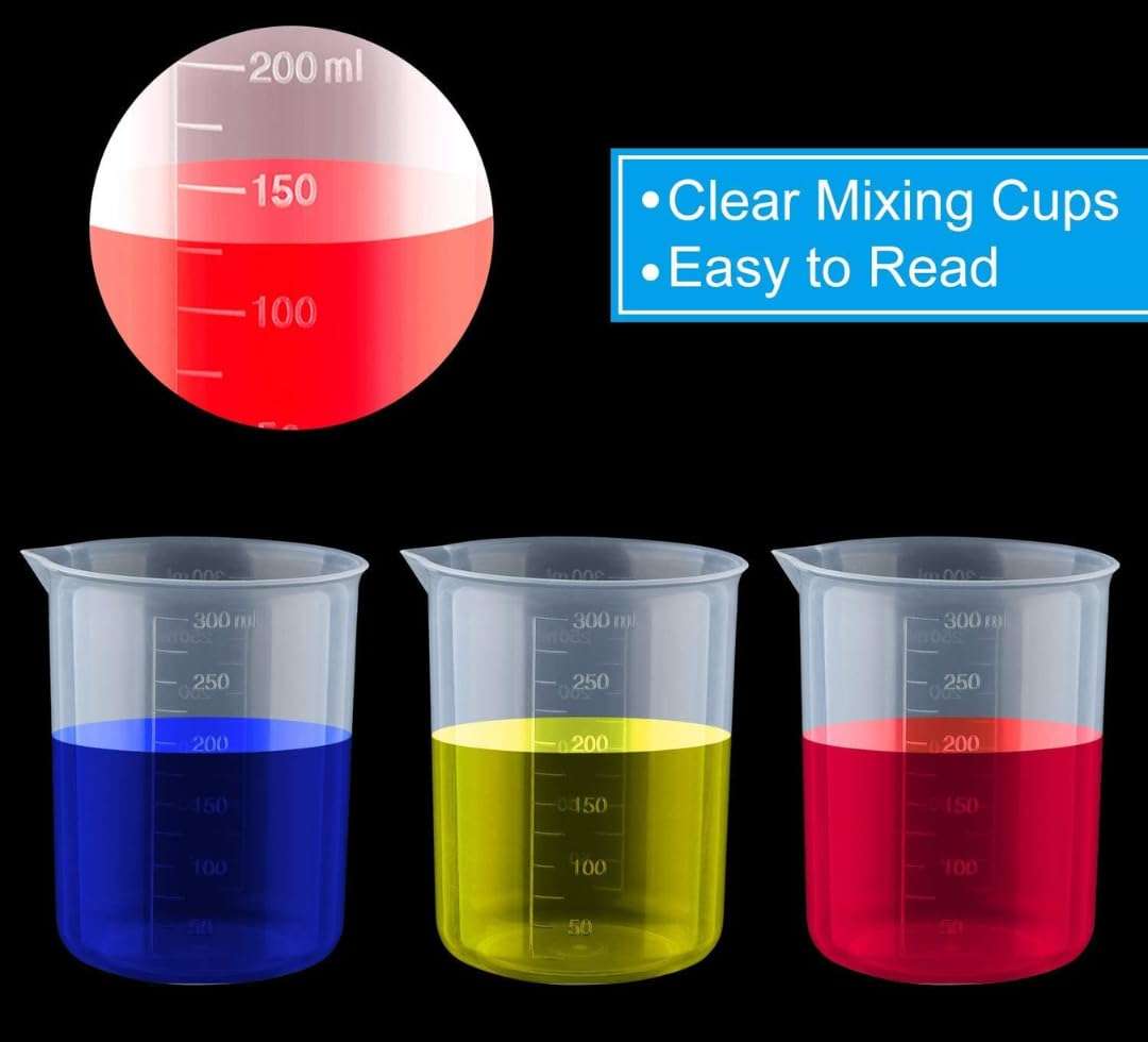 SPYLX Plastic Measuring Cups Graduated Epoxy Resin Mixing Cups, Small Beaker, Plastic Measuring Cup for Epoxy Resin, Paint, Art Craft, Soap Candle Tumbler Making (1, 100ml) 4