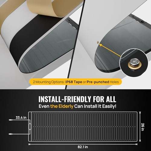 BougeRV Yuma 200W CIGS Thin-Film Flexible Solar Panel, The Most Flexible Solar Panel with Tape for Easy Installation 5