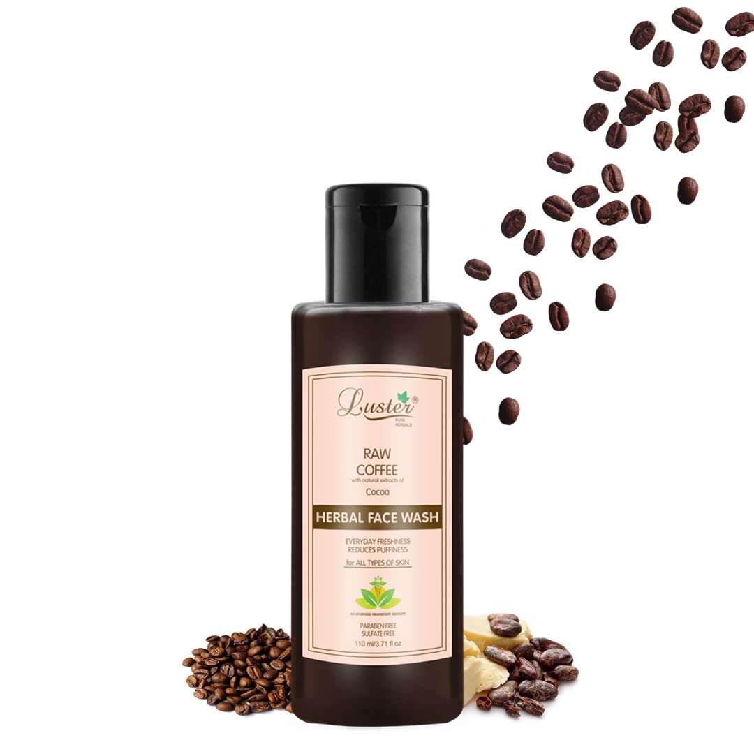 Luster Raw Coffee Face Wash | Enriched With Cocoa Extracts | Reduces Puffiness | Face Wash For Glowing Skin | Women & Men’s Face Wash (Paraben & Sulphate Free) -110 ml 1