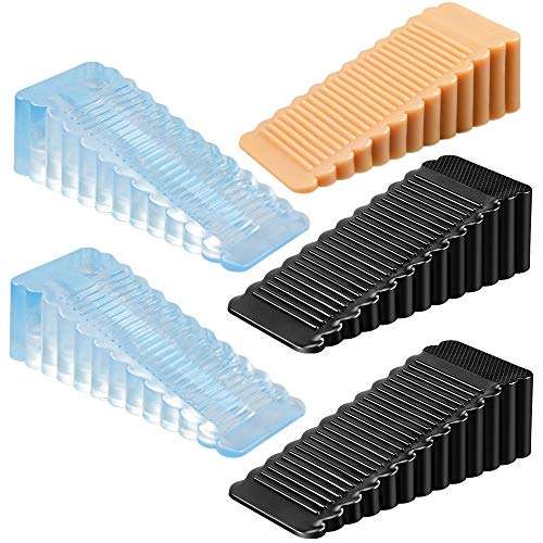 Door Stopper Set Rubber Door Stops Security Door Stops to Keeps The Door Open, Wedge Door Stop to Prevent Children from Being Trapped, Decorative Door Stopper Blocker for Hotel Home Office (5 Pack) 1