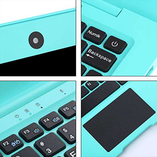 Goldengulf Portable 10.1 Inch Online Learning Laptop Windows 10 OS Pre-Installed Quad Core 32GB Netbook HDMI Webcam Office Netflix YouTube (Blue) 5