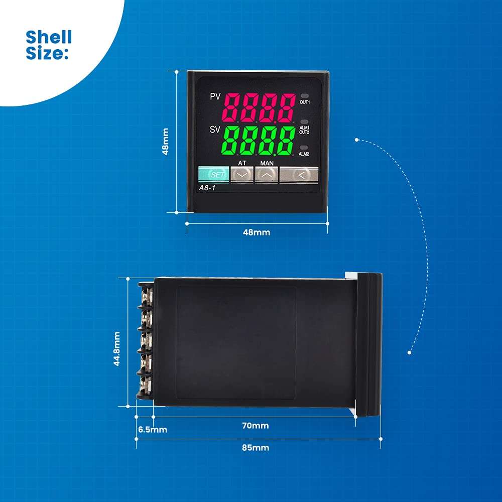 PID Temperature Controller Kit, CGELE Voltage AC 100~240V Comes with SSR 40DA Solid State Relay, K Type Thermocouple Sensor, and Black Heat Sink 2