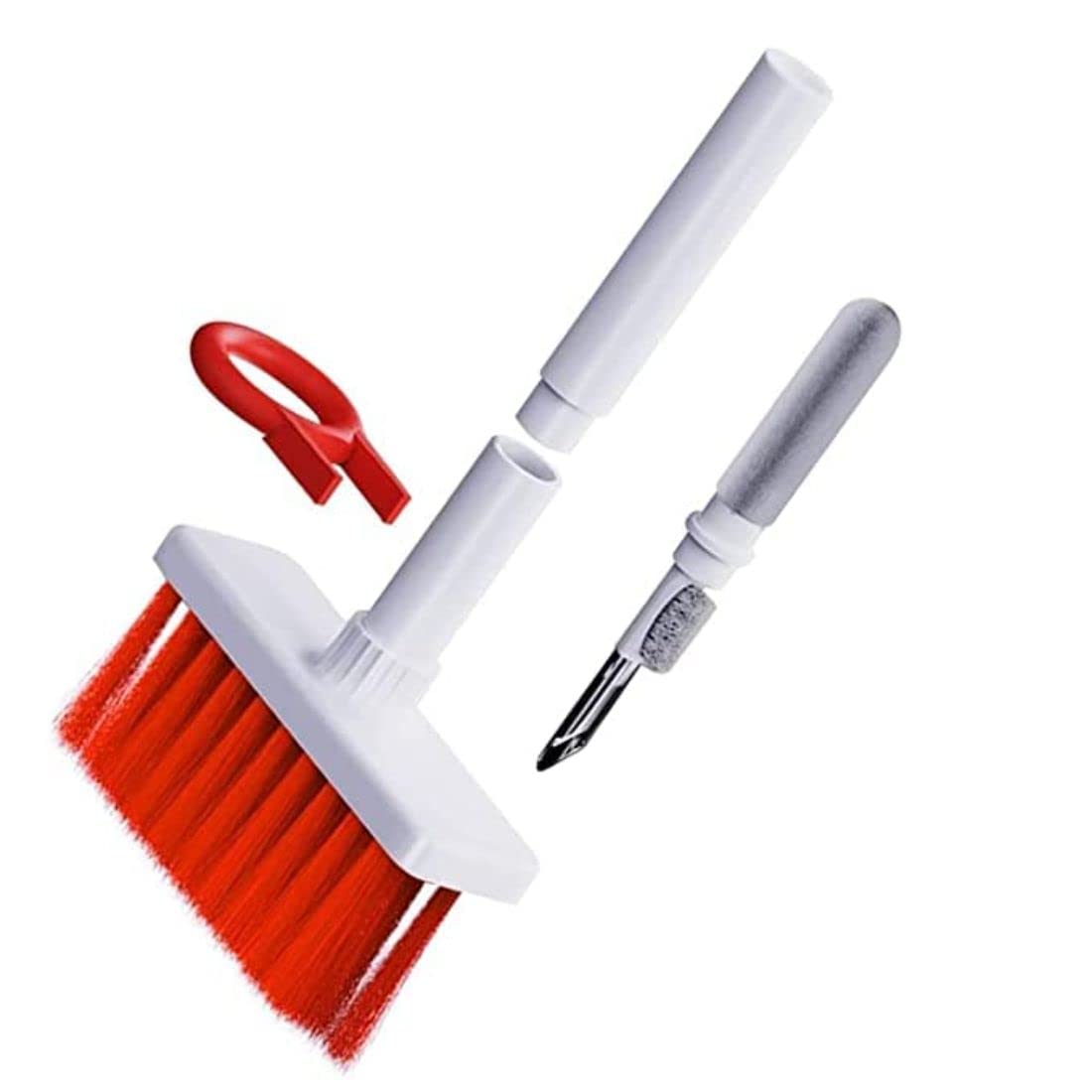 Barrot Plastic Premium 5 in 1 Cleaning Brush for Devices Soft Nylon Bristles (White & Red) 1