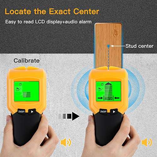 Stud Finder Sensor Wall Scanner 5 in 1 Electronic Stud Sensor Beam Finders Wall Detector Center Finding with LCD Display for Wood Metal Studs AC Wire Joist Detection 3