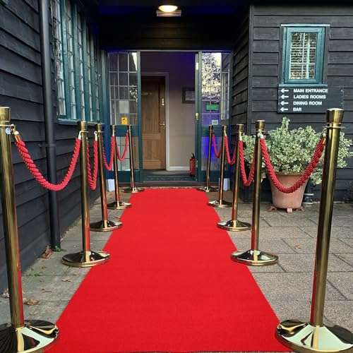 Red Carpet Runner for Party Thick, 3x10 ft Reusable High Traffic Floor Mat with Non-Slip Backing, Heavy Duty Runner Rug for Weddings, Proms, Events 6