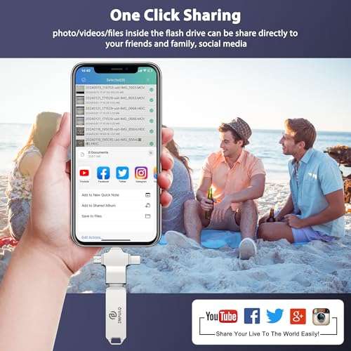 Photo Stick 128GB-Auto-Secure-Backup-USB-Flash-Drive-Saver-Memory-Stick-Photo-Finder for Phone/iPhone/iPad/Android/PC-4-in-1-Thumb-Drive-External-Storage for All Devices,Backup Photos,Videos,Contacts 6