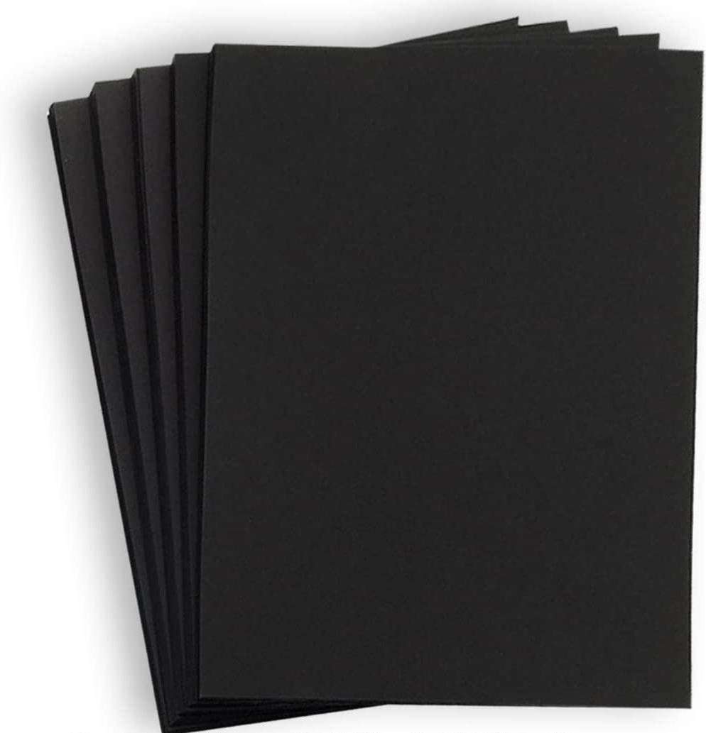 Hamilco Black Colored Cardstock Thick Paper - 8 1/2 x 11" Heavy Weight 80 lb Cover Card Stock - for Scrapbook Craft Calligraphy or Chalkboard Papers for Printer - 50 Pack 1