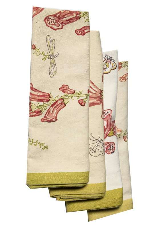 CONTRAST LIVING Sorshoti Hand Block Printed Kitchen Towel/Dish Towel/Hand Towel Multi Color Set of 4 Pcs 5