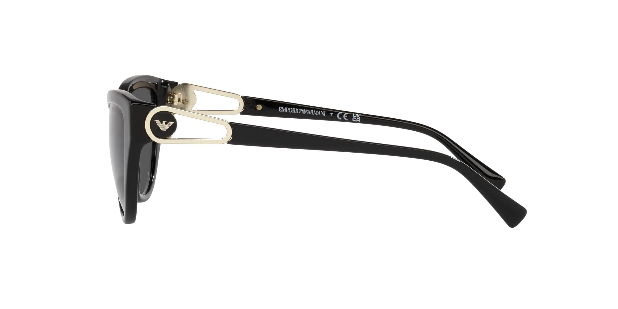 Emporio Armani Women's EA4192 Cat Eye Sunglasses, Shiny Black/Dark Grey, 57 mm 5