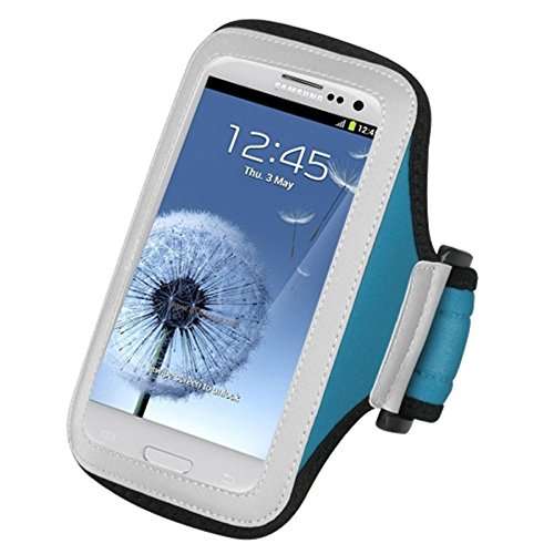 Mybat UNIVP253NP Sport Armband Case for Cell Phones and Smartphones - Retail Packaging - Baby Blue 3