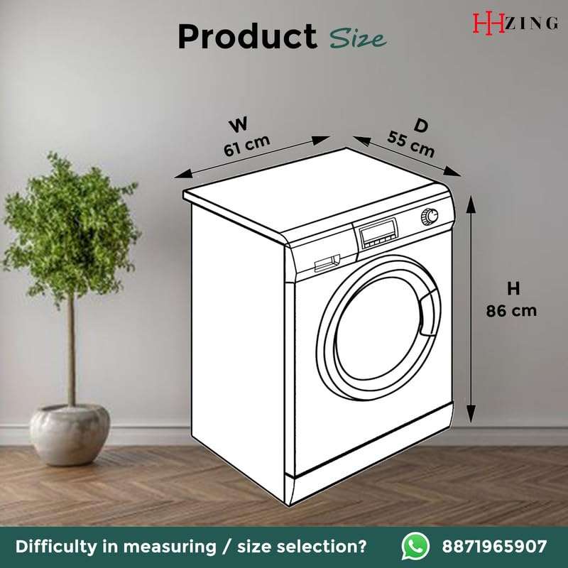 HIZING Waterproof Washing Machine Cover Front Load/Dishwasher, Universal Compatible/Suitable for - 6.5 Kg, 7 Kg, 7.5 Kg, 8 Kg Bosch/LG/Samsung/Whirlpool/LLYOD/Godrej Solid Blue Sunflower Print 6