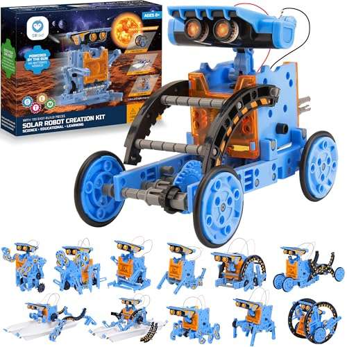 Sillbird Solar Building Robot Kit STEM Gift for Boys Aged 8-13, DIY Science Educational Toys for Kids Teens Birthday, 12-in-1 Solar or Battery Powered Robotic Set with 197 Pieces 1