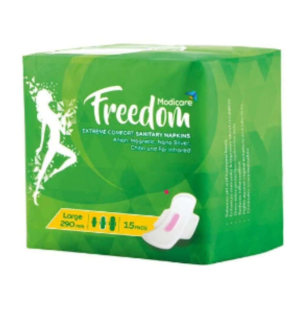Modicare Sanitary Pads for Women Freedom 5 Layers Heavy Flow Napkins Modicare Products Large 275 mm Pack of 4(60 pads) 1