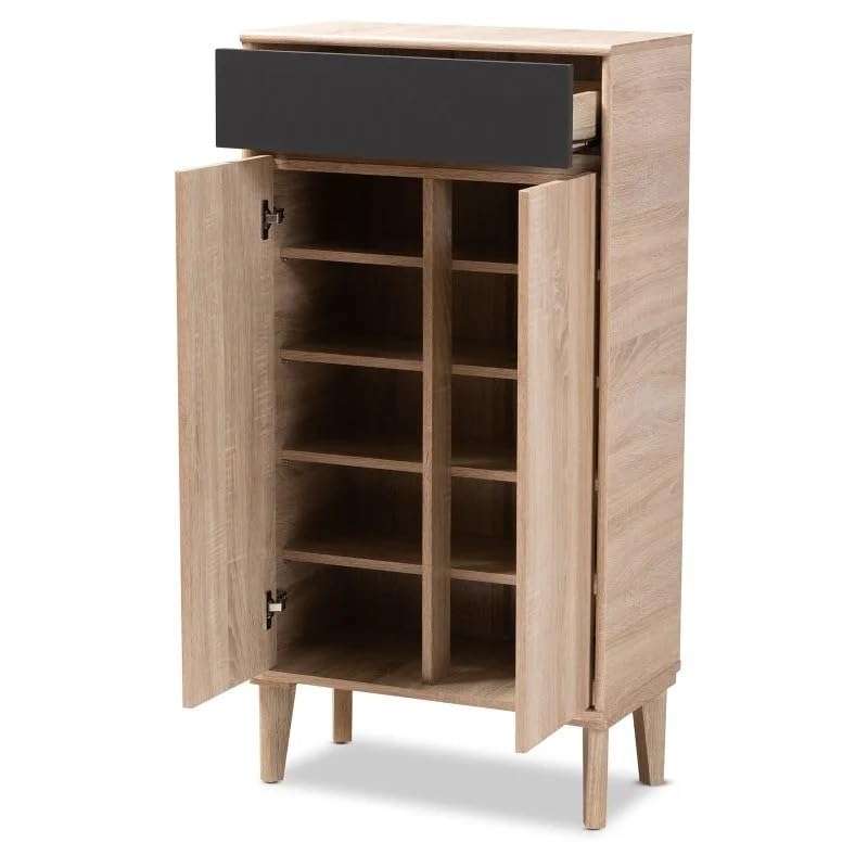 Hoe Rack Cabinet for Entryway Modern Entrance Shoe Cabinet with Drawers Wooden Decorative Shoe Cabinet Home Office Storage Shoe Cabinet Shoe Organisers 4