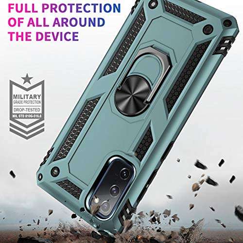 Qissy Case for Samsung Galaxy S20 Fe 5G Case Heavy Duty Kickstand PC Tough Hard Armor Phone Case for Samsung S20 Fe Case Protection 360 Ring Full Body Protective Back Cover for Samsung S20 Fe 6.5 5