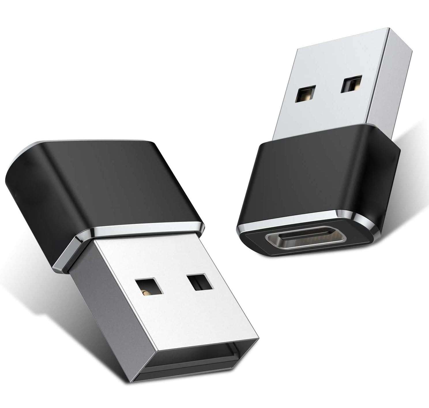 Etzin USB 3.1 Type C USB C [2 Pack] Female to USB Male Adapter USB-C Female to USB Male, USB Type C Female to USB OTG Adapter Data Transfer Adapt etc. (Pack-of-2, Black)