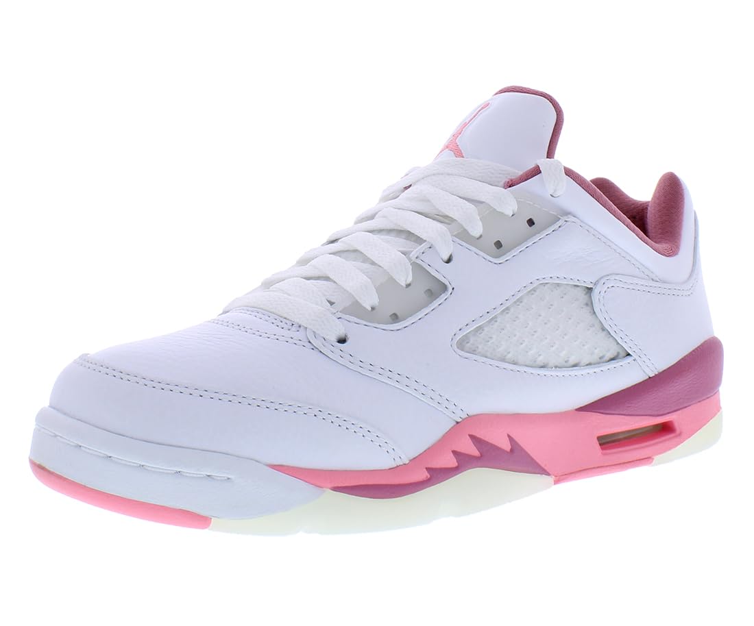 Jordan Boy's Air 5 Retro Low (Big Kid) White/Coral Chalk/Desert Berry/Black 7 Big Kid M