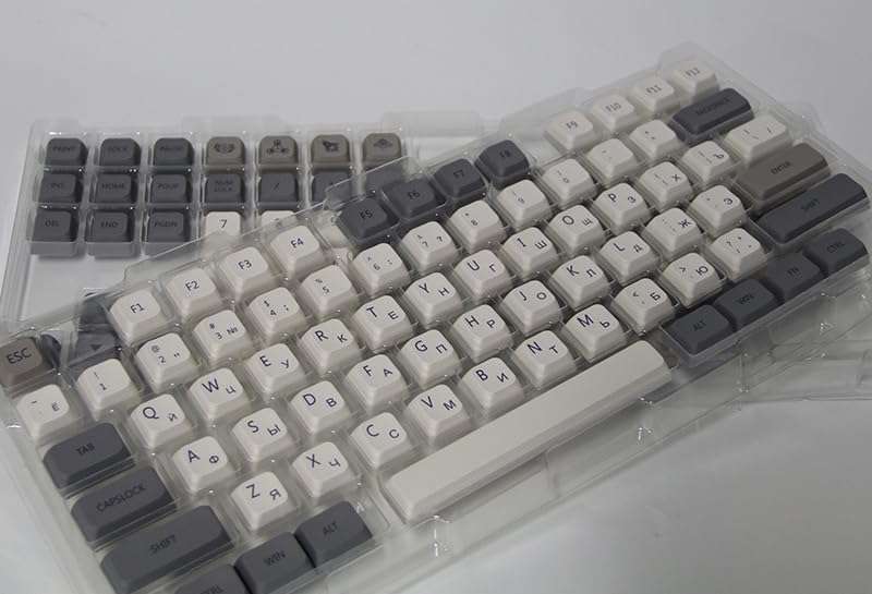 KCYSLY Revelation XDA Height Multi-Language 133 Keys Small Full Set PBT Thermal Sublimation Customized Keycaps for 60/64/84/98/10 Gaming Mechanical Keyboard MX Switch (Russian) 1
