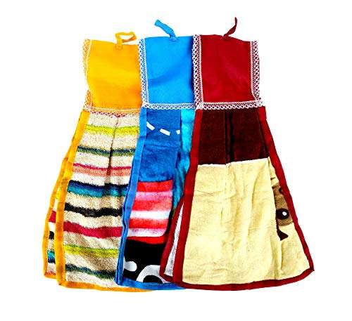 Space Fly collection Super Absorbent Cotton Hanging Double Kitchen Napkin/Hand Towel, Stylish, Attractive (Set of 6) (Multi Color) 3