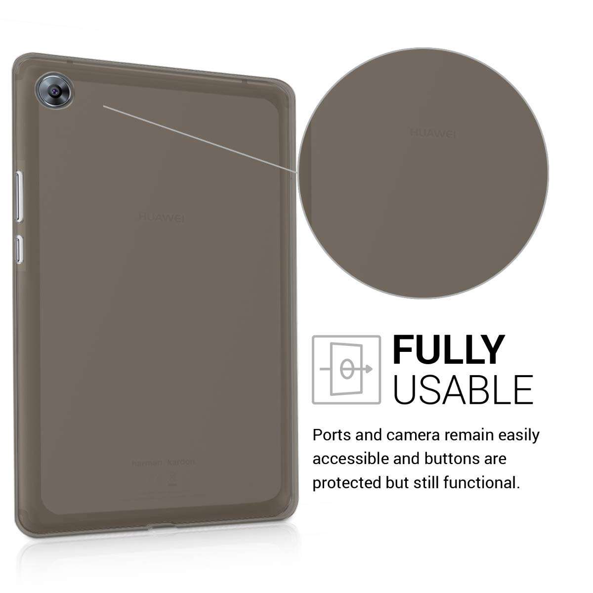 kwmobile Case Compatible with Huawei MediaPad M5 8 - Case Soft Crystal TPU Tablet Back Protector Cover - Black 3