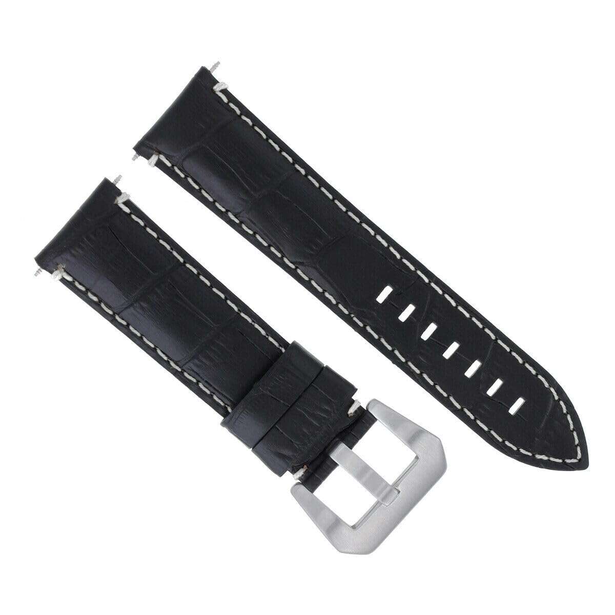 Ewatchparts 22-24mm Leather Watch Band Strap Compatible With Montblanc Timewalker Chrono Watch 5