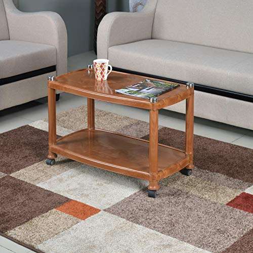 Nilkamal CENTBL5 Contemporary Center Trolley Coffee Table/Tea Table/Teapoy for Home/Living Room/Office & Outdoor. (Plastic)