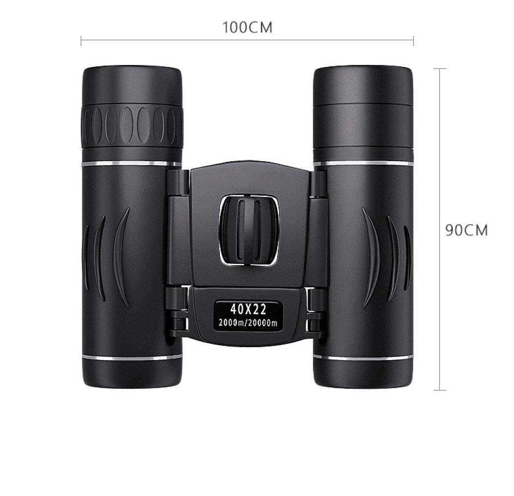 WQERLC 40X22Hd Binoculars 2000M Long Range Folding Mini Telescope Optics Telescope for Hunting Sports Outdoor Camping Travel a/Black/S 2