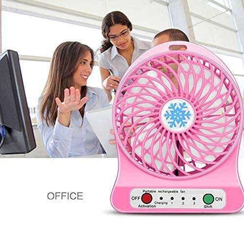 icall Portable Mini Fan update Version portable Multifunctional Rechargeable fan mini high speed fan with light and USB cable (1Pcs multi colour) 6