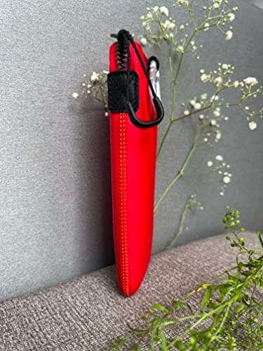 OneJoy Neoprene Cell Phone Pouch, Large Zipper Opening, Lightweight & Protective Phone Sleeves for iPhone Durable Phone Carrier Bag, Thermal Carrying Phone Pouch with Inner Pocket [ Red ] 5