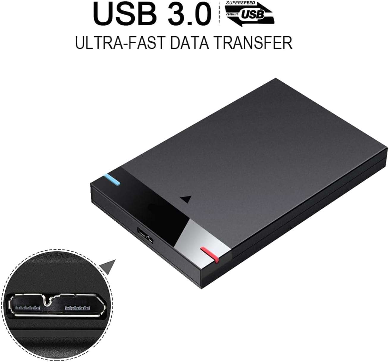 1TB Ultra Slim Portable External Hard Drive USB3.0 HDD Storage for PC, Desktop, Laptop, MacBook, Chromebook, Xbox One.(V-G)(k) 3