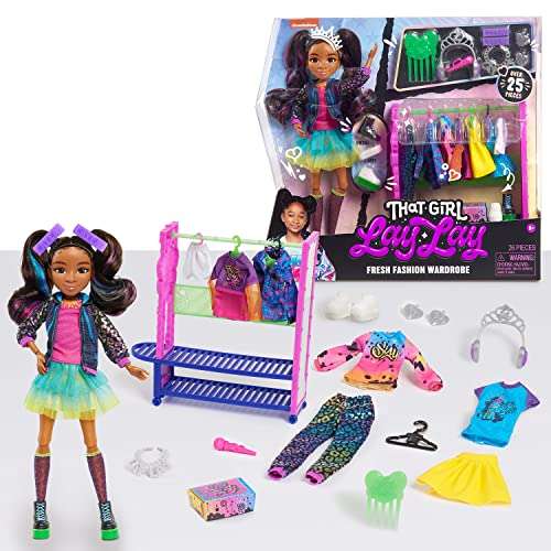 Just Play That Girl Lay Lay Fresh Fashions Wardrobe Set, 25-Pieces, Fashion Doll and Accessories, Kids Toys for Ages 6 Up