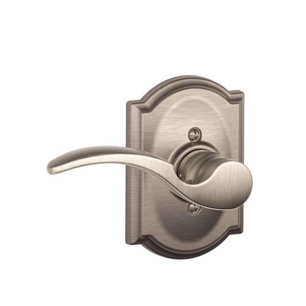 Schlage Lock Company St. Annes Left Handed Lever with Camelot Non-Turning Lock, Satin Nickel (F170 STA 619 CAM LH)