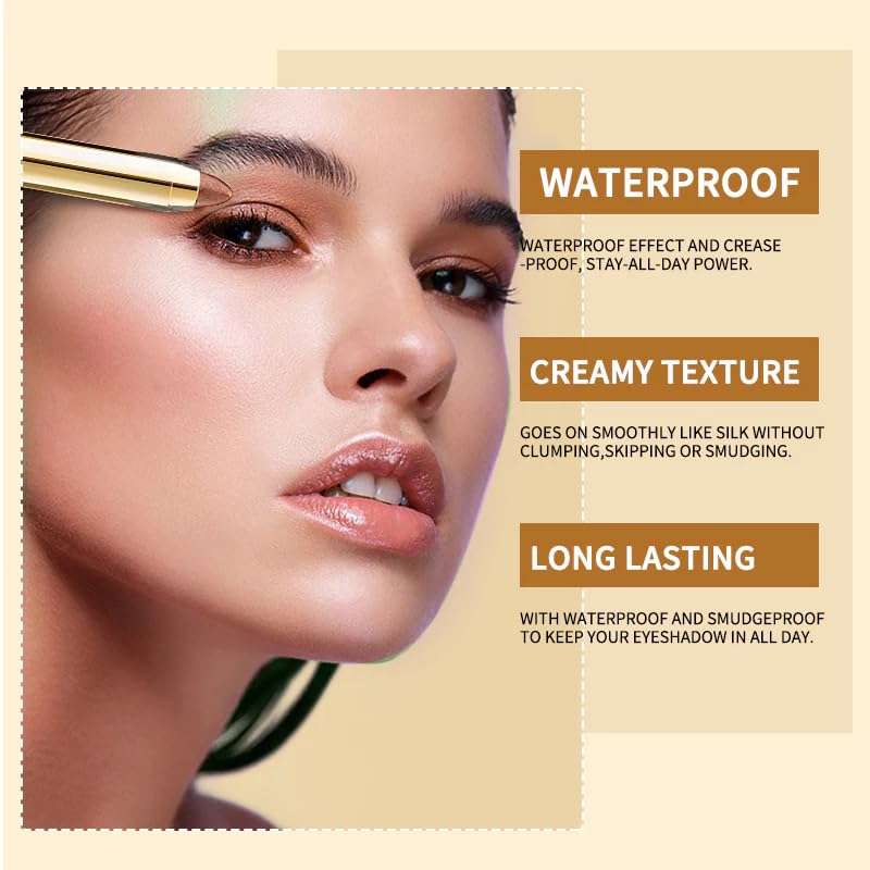 Eyeshadow Stick, Eyeshadow Pencil Waterproof, Crease-Proof Formula, Easy to Apply, Buildable Color (5) 5