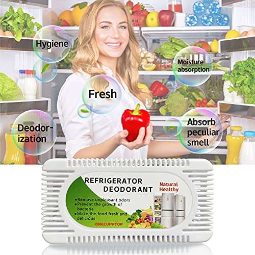 Refrigerator Deodorizer(4 pack), Fridge and Freezer Odor Eliminator, Activated Carbon Smell Remover and Moisture Absorber 3