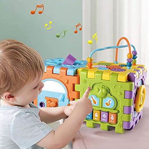 MiniFAIRY Activity Cube - Baby Toys 6-12 Months, Music & Light Up, Montessori Toys for 1-3 Years Old Boys & Girls 2