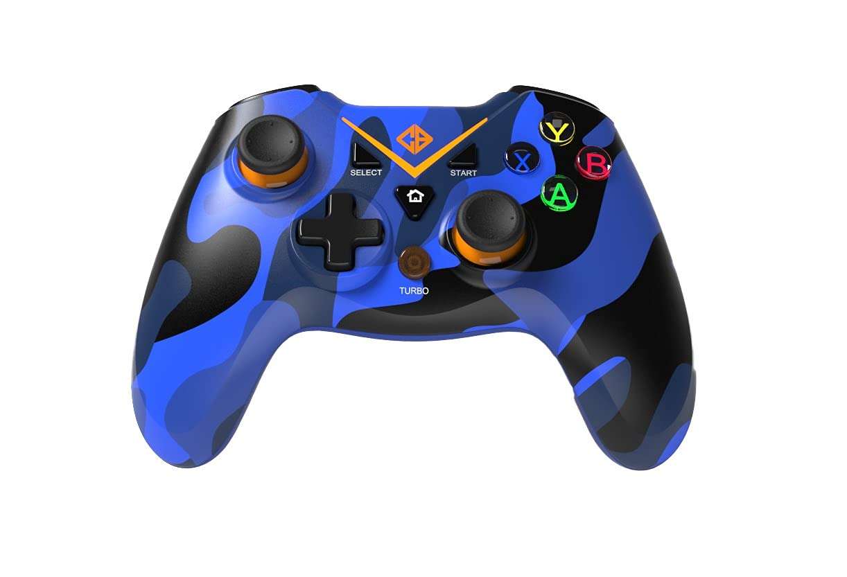 Cosmic Byte C3070W Nebula 2.4G Wireless Gamepad for PC/PS3 supports Windows XP/7/8/10, Rubberized Texture (Camo Blue)