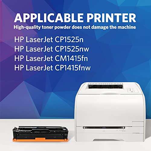 INK E-SALE Remanufactured Toner Cartridge Replacement for HP 128A CE320A CE321A CE322A CE323A Canon 116 Black Cyan Magenta Yellow Toner Set for HP LaserJet CP1525n CP1525nw CM1415fn CM1415fnw Printer 3
