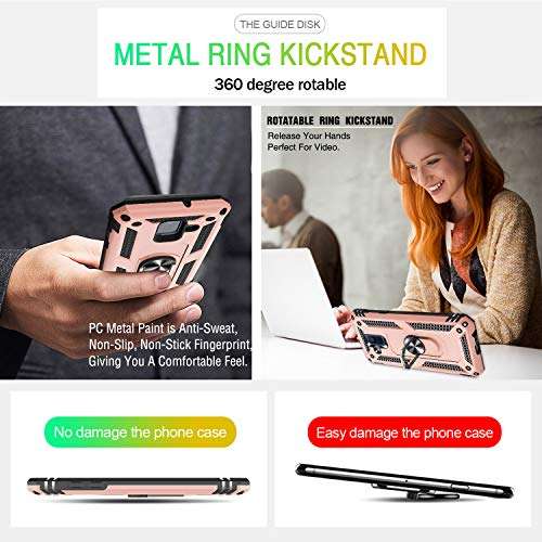 Compatible for Samsung Galaxy A42 5G Case with HD Screen Protector, Gritup Military Grade Dual Layer Protective Shockproof Cover Built-in Magnetic Kickstand Phone Case for Samsung A42 5G, Red-1 4