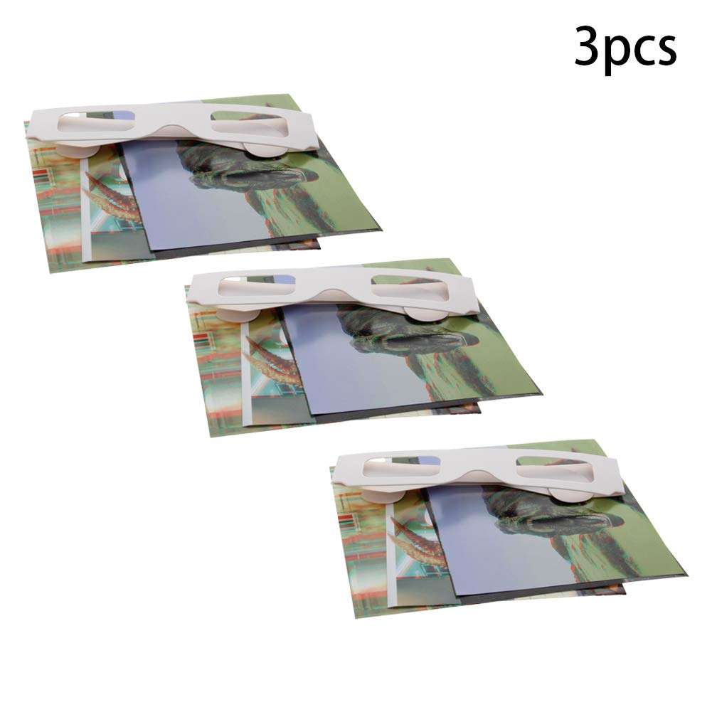 Othmro 3Pcs Durable 3D Style Glasses 3D Viewing Glasses 3D Movie Game Glasses Red-Blue 3D Glasses Carboard Frame White Resin Lens for 3D TV Cinema Films DVD Viewing Home Movies 2