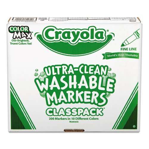 Crayola Washable Classpack 10 Asst Arts & Crafts Colors 200 Ct Fine Tip Arts & Crafts Bin588211 Crayola Llc