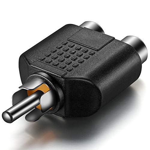 ERH India RCA Y Splitters Adapter 1 Male to 2 Female Plug Connector Av Audio Video Cable Converter (Pack of - 10)