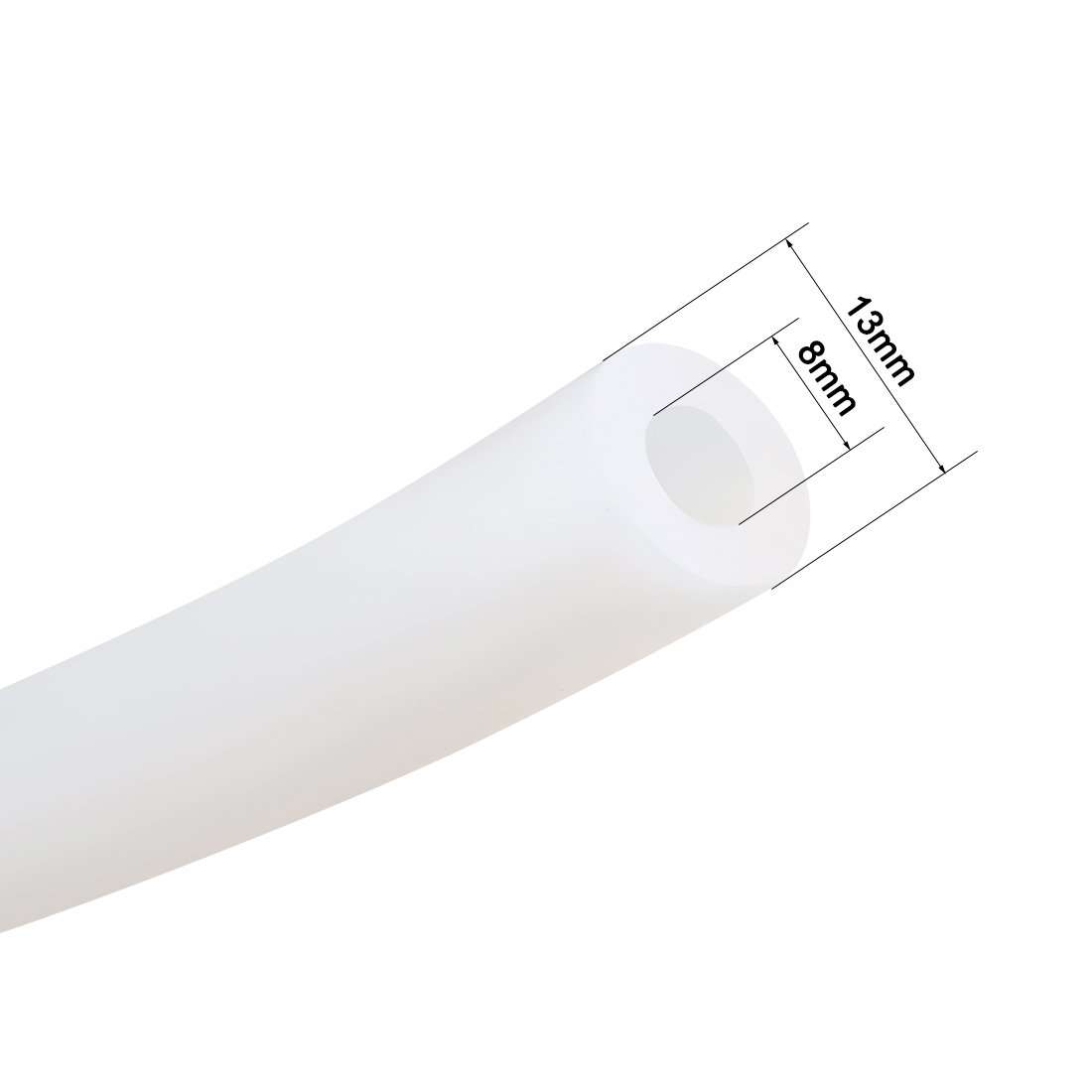 uxcell Silicone Tube 8mm ID X 13mm OD 3.9ft Flexible Silicone Rubber Tubing Water Air Hose Pipe Translucent for Pump Transfer 2