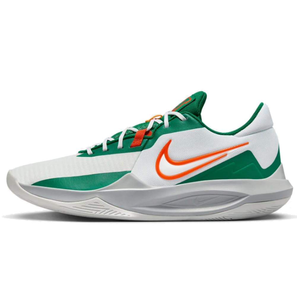 Nike Precision 6 Basketball Shoes (DD9535-103, White/Malachite/Sundial/Safety Orange) Size 9.5