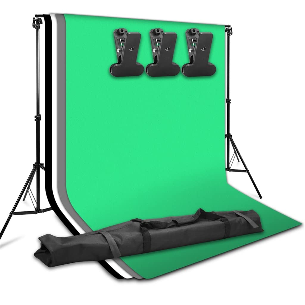 Zhong Photo Video Studio Background Stand Kit 2 * 2 Backdrop Stand Support 4 Color Fabric Background Cloth for Video Camera, knvbn-555