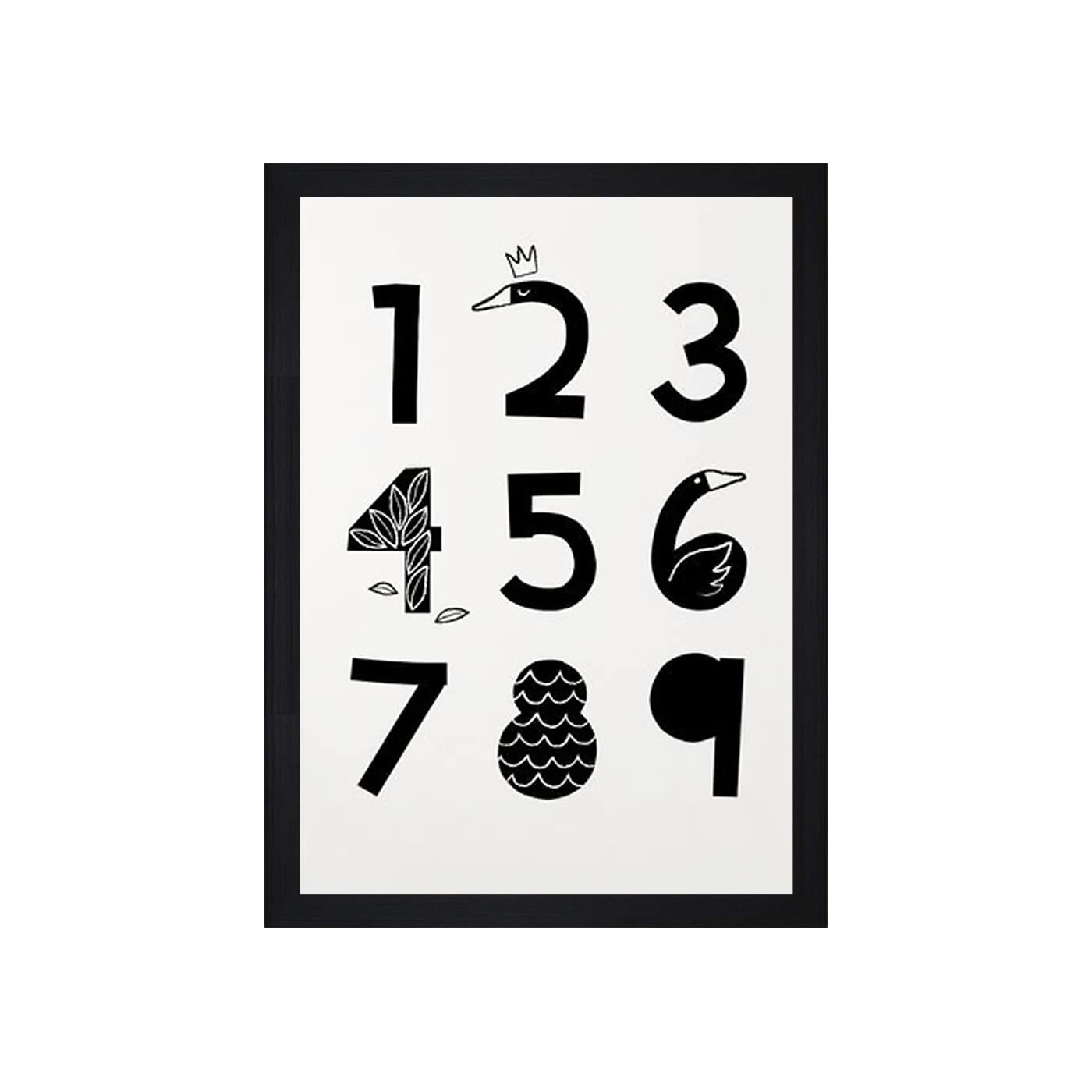 Gallery99 WhiteBlack & White Counting Chart Kids Textured Paper Framed Art Print For Kids Room Decor Wall Art Painting (13.25x1.25x19.25) 4