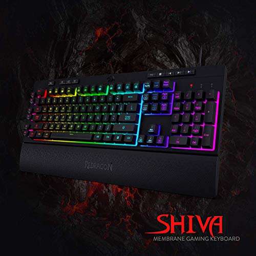 Redragon Shiva K512 RGB Backlit Membrane Wired Gaming Keyboard with Multimedia Keys, 6 Extra On-Board Macro Keys & Capricorn P012 Gaming Mousepad with Stitched Edges 3